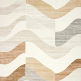 Ultra Soft Area Rug, Non Slip, Stain Resistant, Washable Area Rugs for Living Room, Bedroom, Nomad Luxe Area Featuring Abstract Chevron Waves and Earthy Neutrals(Beige)