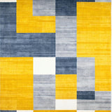 Ultra Soft Area Rug, Non Slip, Stain Resistant, Washable Area Rugs for Living Room, Bedroom, Chic Contemporary Lattice Design(Yellow)