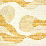 Golden Beige Plush Round with Abstract Art(Beige)