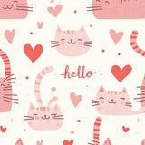 Ultra Soft Area Rug, Non Slip, Stain Resistant, Washable Area Rugs for Living Room, Bedroom, Kawaii Feline Welcome Area Featuring Smiling Cat and Cheerful Script Design(White)
