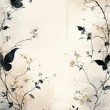 Artistic Nature Inspired Area with Fluttering Wing and Petal Design(Beige)