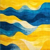 Ultra Soft Area Rug, Non Slip, Stain Resistant, Washable Area Rugs for Living Room, Bedroom, Contemporary Geometric Color Blend(Yellow)