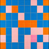 Eclectic Rainbow Patterned Textile(Blue)