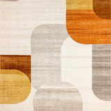 Ultra Soft Area Rug, Non Slip, Stain Resistant, Washable Area Rugs for Living Room, Bedroom, Scandinavian Inspired with Beige Orange Gold Highlights(Gray)