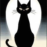 Ultra Soft Area Rug, Non Slip, Stain Resistant, Washable Area Rugs for Living Room, Bedroom, Quirky Black Cat Graphic Elegance(Black)
