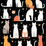 Rustic Earthy Cat Print(Black)