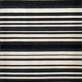 Ultra Soft Area Rug, Non Slip, Stain Resistant, Washable Area Rugs for Living Room, Bedroom, Modern Geometric Striped Area Rug for Entryway and Porch(Black)