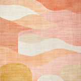 Ultra Soft Area Rug, Non Slip, Stain Resistant, Washable Area Rugs for Living Room, Bedroom, Boho Chic Rug Playful Wave Motif Pastel Peachy Hues with Retro Dot Elements(Orange)