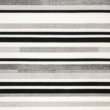 Ultra Soft Area Rug, Non Slip, Stain Resistant, Washable Area Rugs for Living Room, Bedroom, Contemporary Black and White Horizontal Striped Area Rug for Trendy Homes(Black)