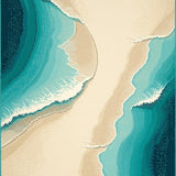 Beige Teal Beach Theme Coastal Ocean Indoor Deck(Beige)