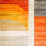 Ultra Soft Area Rug, Non Slip, Stain Resistant, Washable Area Rugs for Living Room, Bedroom, Elegant Earthy Ogee Design(Orange)