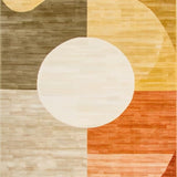 Ultra Soft Area Rug, Non Slip, Stain Resistant, Washable Area Rugs for Living Room, Bedroom, Artful Vintage Curved Lines(Gold)