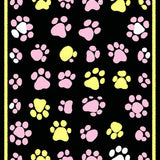 Ultra Soft Area Rug, Non Slip, Stain Resistant, Washable Area Rugs for Living Room, Bedroom, Cute Animal Tracks in Bold Hues(Black)
