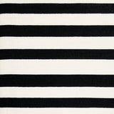 Ultra Soft Area Rug, Non Slip, Stain Resistant, Washable Area Rugs for Living Room, Bedroom, Contemporary Stripe Woven Rug Entry Way Mat(Black)