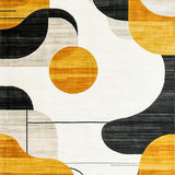 Ultra Soft Area Rug, Non Slip, Stain Resistant, Washable Area Rugs for Living Room, Bedroom, Trendy Dynamic Spiral Artwork(Yellow)
