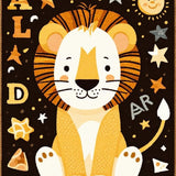 Cute Cartoonish Lion Emblem(Black)