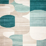 Artistic Beige & Teal Color Symphony Modern Design(Beige)
