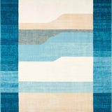 Ultra Soft Area Rug, Non Slip, Stain Resistant, Washable Area Rugs for Living Room, Bedroom, Abstract Horizon Area Dune and Sky Inspired Modern(Blue)