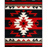 Ultra Soft Area Rug, Non Slip, Stain Resistant, Washable Area Rugs for Living Room, Bedroom, Elegant Southwest Inspired Aesthetic(Black)