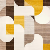 Ultra Soft Area Rug, Non Slip, Stain Resistant, Washable Area Rugs for Living Room, Bedroom, Abstract Geometric Area Modern Home Entryway(Yellow)