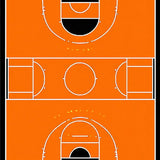 Ultra Soft Area Rug, Non Slip, Stain Resistant, Washable Area Rugs for Living Room, Bedroom, Vibrant Circular Basketball Motif(Orange)