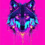 Ultra Soft Area Rug, Non Slip, Stain Resistant, Washable Area Rugs for Living Room, Bedroom, Energetic Urban Wolf Imagery(Pink)