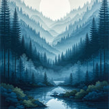 Chic Gray Tiled Motif(Blue)