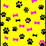 Ultra Soft Area Rug, Non Slip, Stain Resistant, Washable Area Rugs for Living Room, Bedroom, Vibrant Playful Paw Print Motif(Yellow)