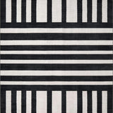 Ultra Soft Area Rug, Non Slip, Stain Resistant, Washable Area Rugs for Living Room, Bedroom, Geometric Stripe Area Rug: Contemporary Design(Black)
