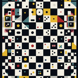 Ultra Soft Area Rug, Non Slip, Stain Resistant, Washable Area Rugs for Living Room, Bedroom, Whimsical Minimalist Tiled Aesthetic(Black)