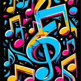 Ultra Soft Area Rug, Non Slip, Stain Resistant, Washable Area Rugs for Living Room, Bedroom, Playful Colorful Note Illustration(Blue)