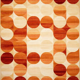 Modern Fall Area Circular in Warm Hues(Brown)