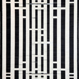 Ultra Soft Area Rug, Non Slip, Stain Resistant, Washable Area Rugs for Living Room, Bedroom, Monochrome Linear Weave Rug with Bold Alternating Stripes and Contrast(Black)