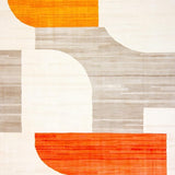 Ultra Soft Area Rug, Non Slip, Stain Resistant, Washable Area Rugs for Living Room, Bedroom, Rustic Tiled Orange Motif(Orange)