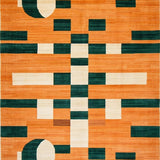 Ultra Soft Area Rug, Non Slip, Stain Resistant, Washable Area Rugs for Living Room, Bedroom, Chic Whimsical Tiled Artistry(Orange)