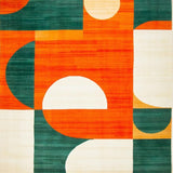 Ultra Soft Area Rug, Non Slip, Stain Resistant, Washable Area Rugs for Living Room, Bedroom, Luxurious Tiled Patterned Aesthetic(Orange)