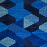 Ultra Soft Area Rug, Non Slip, Stain Resistant, Washable Area Rugs for Living Room, Bedroom, Modern Geometric Entryway Carpet with Artistic Navy Hexagon Pattern(Blue)