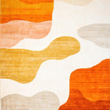 Ultra Soft Area Rug, Non Slip, Stain Resistant, Washable Area Rugs for Living Room, Bedroom, Vibrant Abstract Expressionist Motif(Orange)