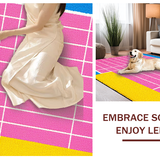 Ultra Soft Area Rug, Non Slip, Stain Resistant, Washable Area Rugs for Living Room, Bedroom, Playful Pastel Hopscotch Aesthetic(Pink)