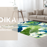 Elegant Blue Green Botanical Print(Blue)