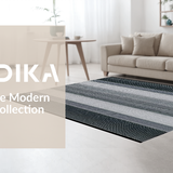 Ultra Soft Area Rug, Non Slip, Stain Resistant, Washable Area Rugs for Living Room, Bedroom, Artful Vintage Ogee Impression(Black)