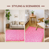 Ultra Soft Area Rug, Non Slip, Stain Resistant, Washable Area Rugs for Living Room, Bedroom, Soft Pastel Animal Motif(Pink)