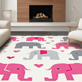 Ultra Soft Area Rug, Non Slip, Stain Resistant, Washable Area Rugs for Living Room, Bedroom, Soft Gray Pastel Animal Print(Pink)