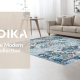 Ultra Soft Area Rug, Non Slip, Stain Resistant, Washable Area Rugs for Living Room, Bedroom, Trendy Minimalist Textured Waves(White)