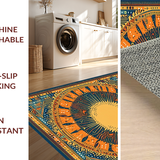 Ultra Soft Area Rug, Non Slip, Stain Resistant, Washable Area Rugs for Living Room, Bedroom, Chic Minimalist Circular Pattern(Orange)