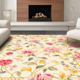 Ultra Soft Area Rug, Non Slip, Stain Resistant, Washable Area Rugs for Living Room, Bedroom, Vibrant Cute Nature-Inspired Print(Beige)