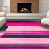Ultra Soft Area Rug, Non Slip, Stain Resistant, Washable Area Rugs for Living Room, Bedroom, Vibrant Dual-Tone Artistic Expression(Pink)