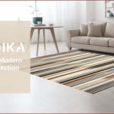 Ultra Soft Area Rug, Non Slip, Stain Resistant, Washable Area Rugs for Living Room, Bedroom, Modern Chic Linear Arrangement(Beige)