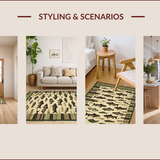 Ultra Soft Area Rug, Non Slip, Stain Resistant, Washable Area Rugs for Living Room, Bedroom, Rustic Wildlife Bass Print(Beige)