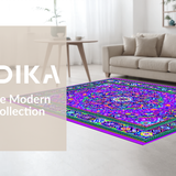 Ultra Soft Area Rug, Non Slip, Stain Resistant, Washable Area Rugs for Living Room, Bedroom, Radiant Geometric Wave Composition(Purple)